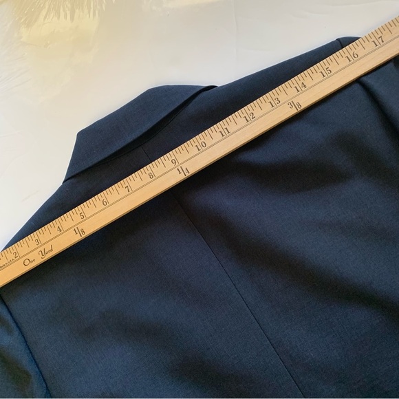 KASPER Navy Blue Pantsuit classic pants blazer jacket fully lined - Picture 13 of 16